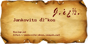 Jankovits Ákos névjegykártya
