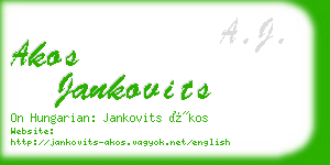 akos jankovits business card